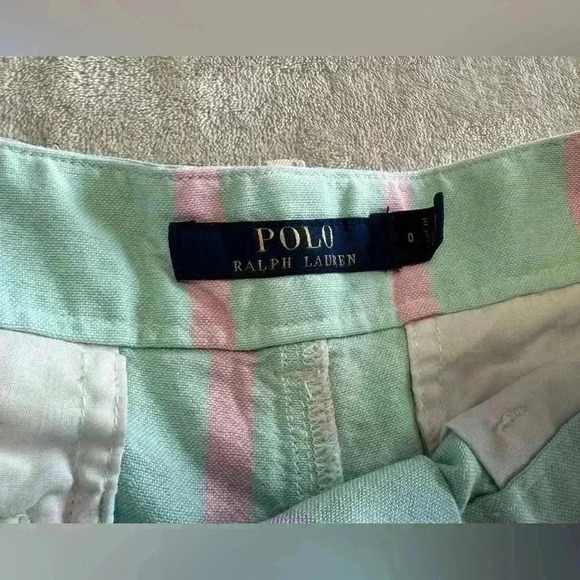 Polo By Ralph Lauren Women’s 100% Cotton Colour blocked sherbert Shorts Size 0 - Picture 4 of 6